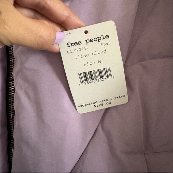 Free People Hailey Puffer Oversized Lilac Cloud Hooded Jacket M - Picture 5 of 14
